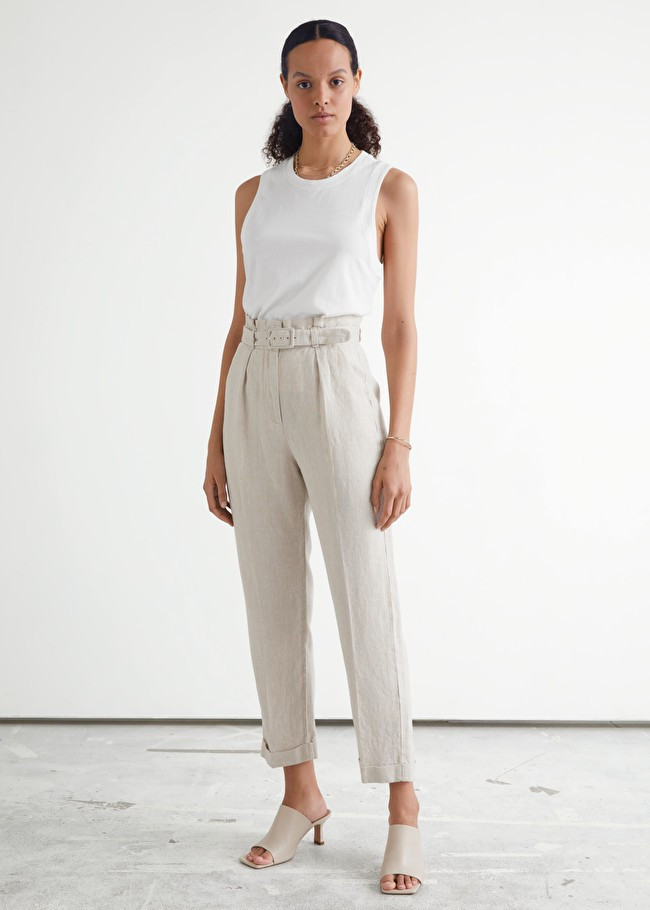 Belted High Waist Linen Trousers | & Other Stories (EU + UK)