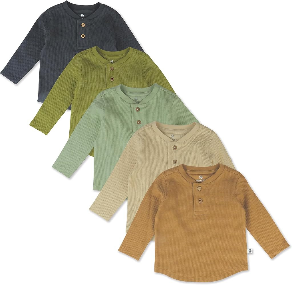 HonestBaby 5-pack Waffle Henley Long Sleeve Shirts | Amazon (US)