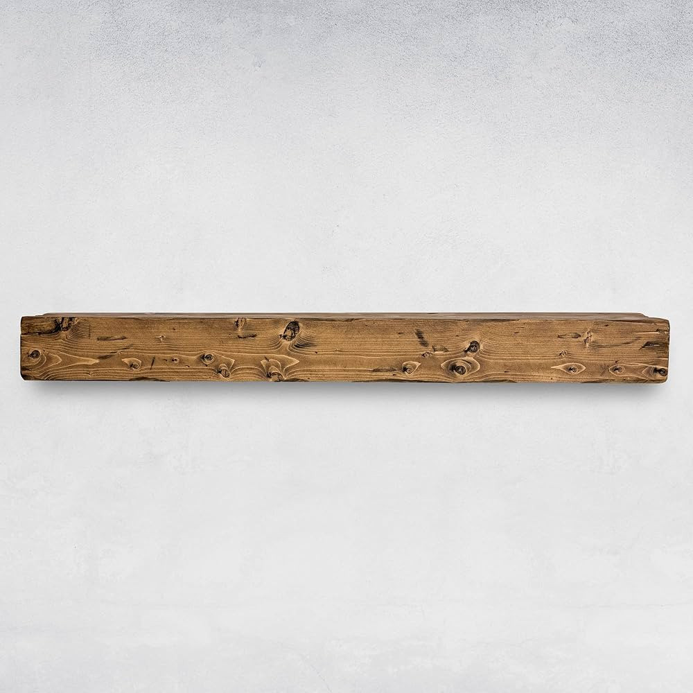 URBANDI Fireplace Mantel, Distressed, Rustic,1 tier Floating Shelf, Modern, Real Wood. (60Lx6Hx8D... | Amazon (US)