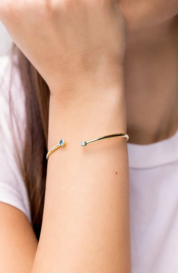 Jewel Embellished 14K Gold Cuff Bracelet | Nordstrom