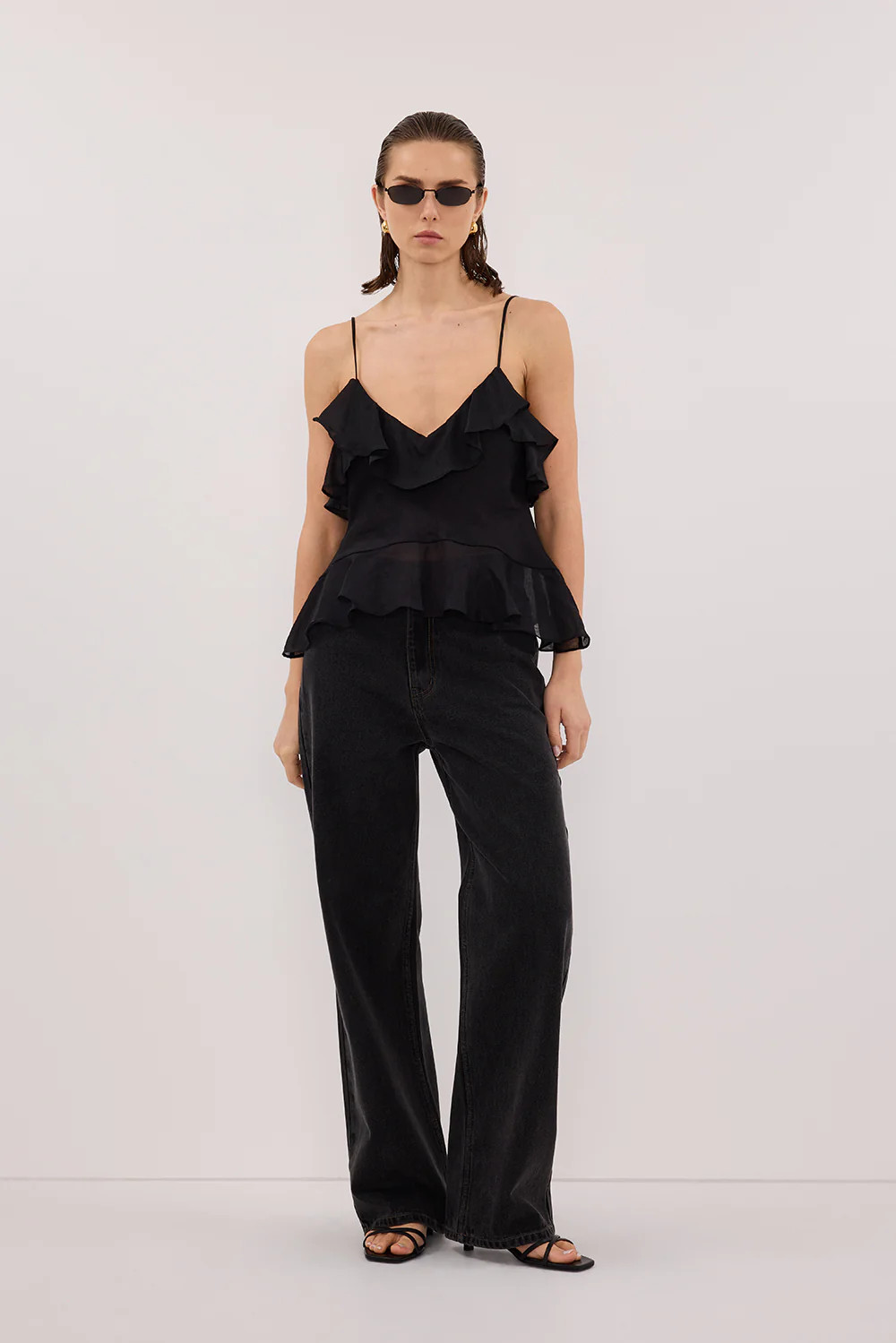 SARA BLACK RAMIE CAMI TOP | DISSH