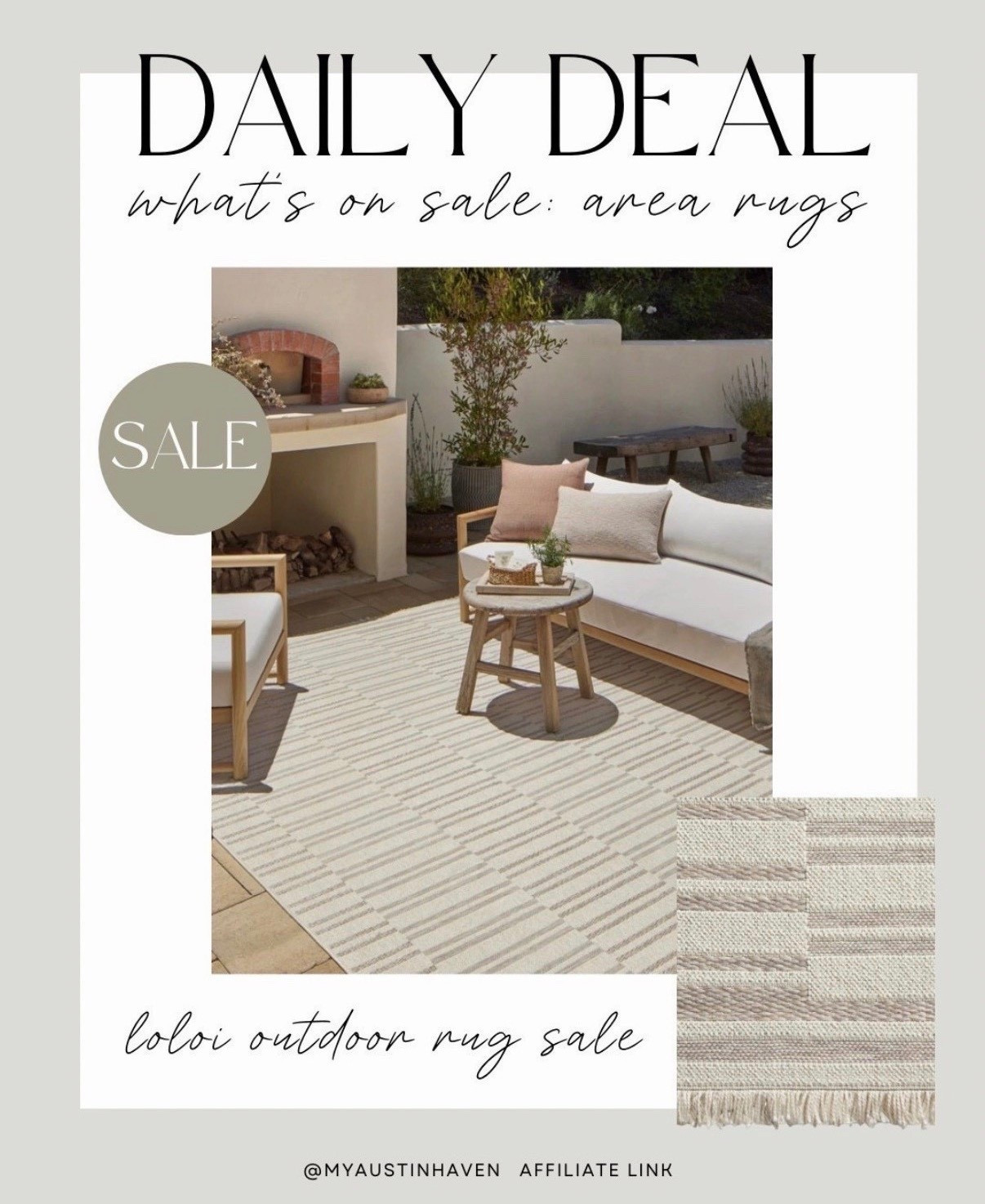 Daily Deal: Outdoor Rug ☀️🌴

Gorgeous outdoor Loloi Rug on Sale 👏🏼 perfect for any entryway, front porch or back patio - it’s what I have on my back patio currently 😍

Loloi rug, outdoor rug, patio refresh, front porch, patio decor, spring refresh, wayfair finds, wayfair sale

#LTKSeasonal #LTKSaleAlert #LTKHome