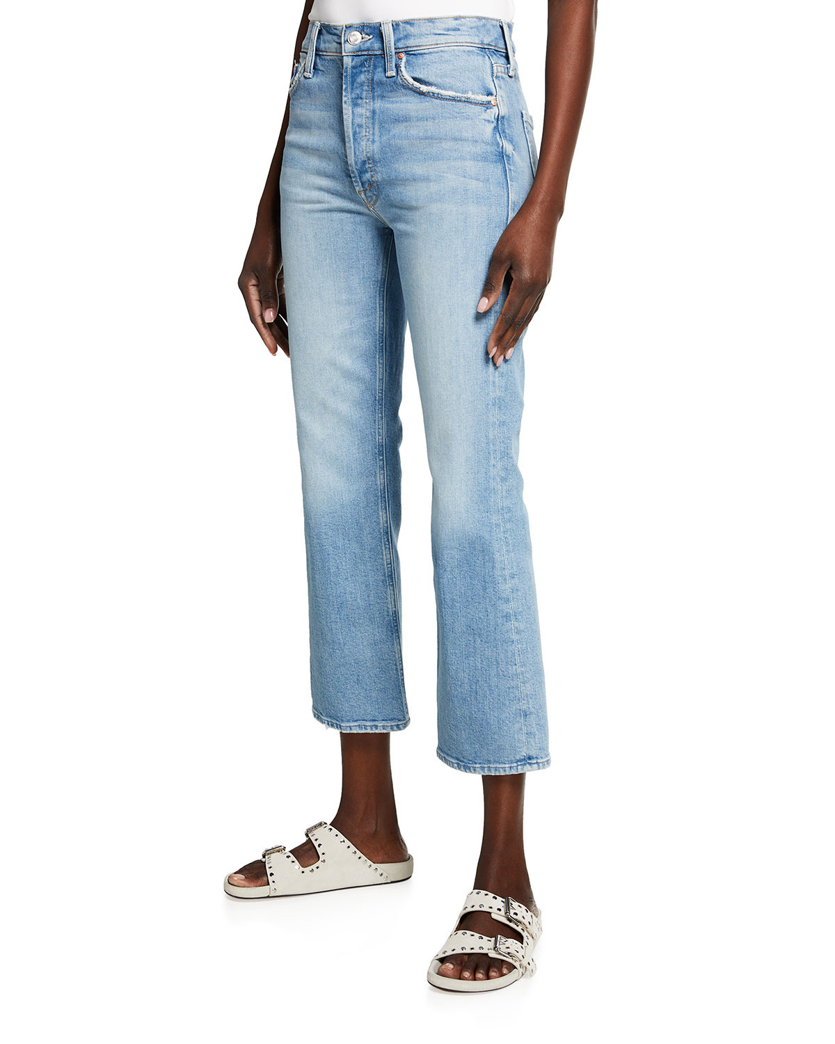 The Tripper High-Rise Distressed Ankle Jeans | Neiman Marcus