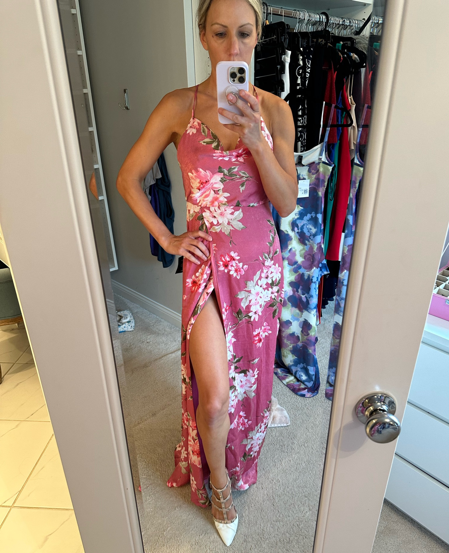 strapless open back dress Elliatt Brittany Floral Mini Dress in Pink