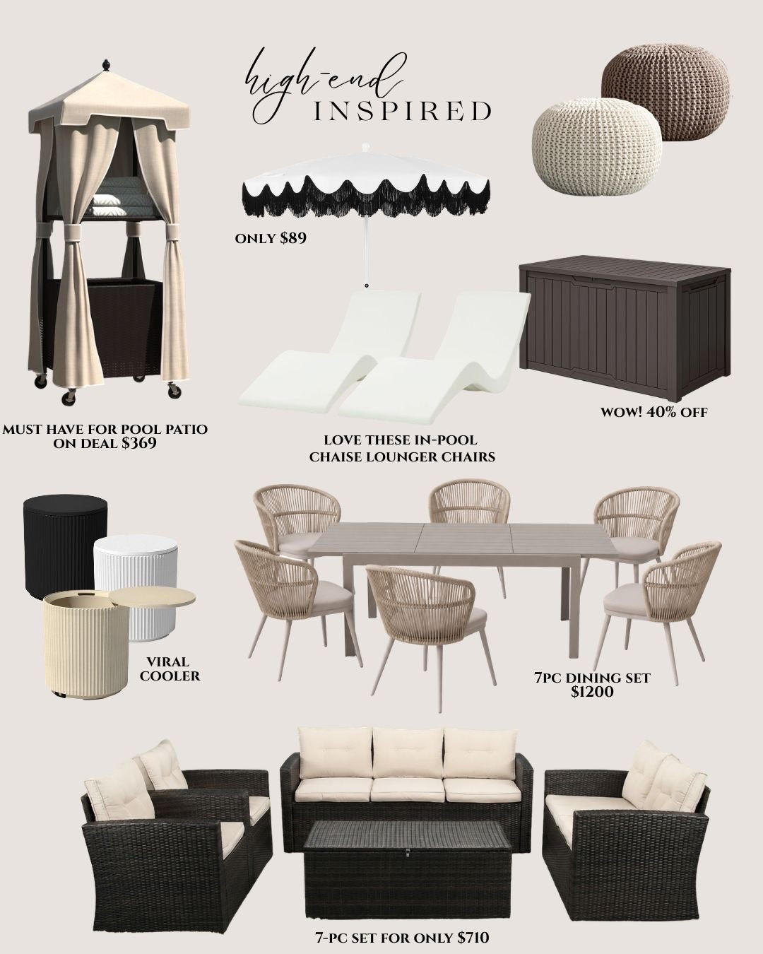 Next level outdoor finds from @wayfair . From outdoor seating to pool side and entertaining finds. These look high-end but are adorable and of great quality! #wayfair #wishyouwerehere #outdoor #ad #wayfairpartner

#LTKSeasonal #LTKSaleAlert #LTKHome