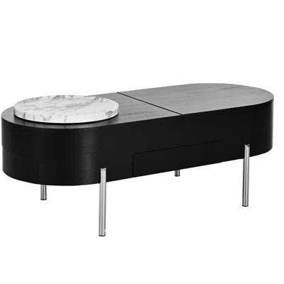 47.2'' Lift Top Coffee Table With Rotating Tray, Hidden Compartments For Effective Space Management Modern Compartment And 360-degree Tray Living | Wayfair North America