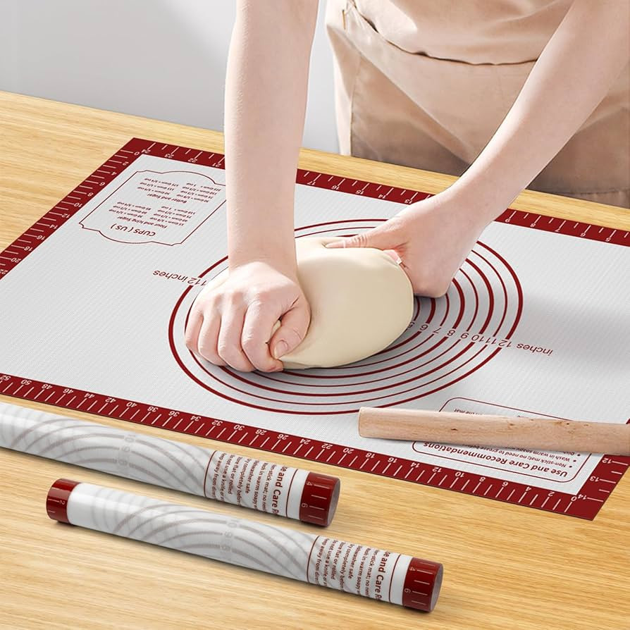 Silicone Baking Mat, Non Stick Pastry Mat Sheet for Dough Rolling, Nonslip Fondant/Pie Crust Mat,... | Amazon (US)