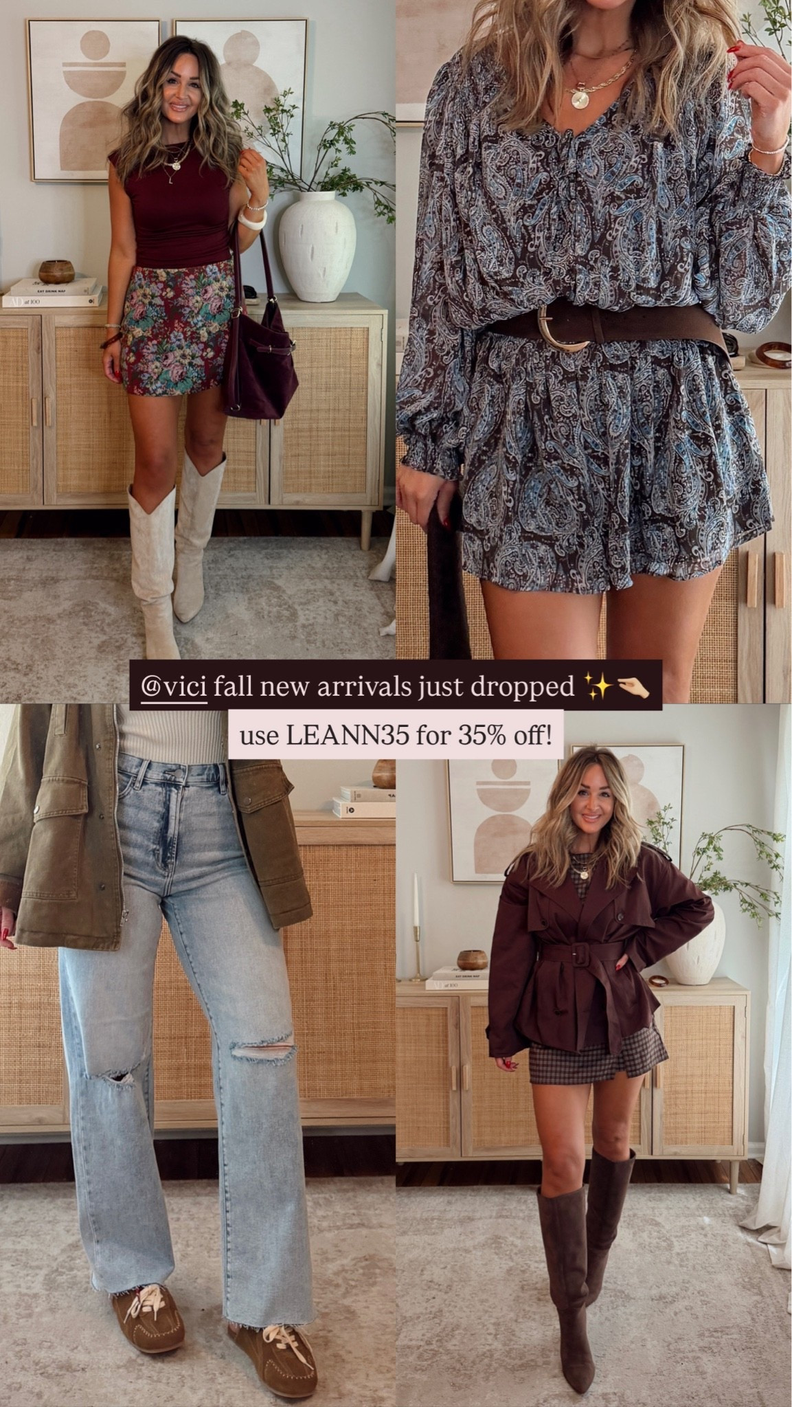 35% off with LEANN35 // fall new arrivals just dropped and they’re good!!! size S top, size S romper, cropped trench, size 27 denim @VICI

#LTKootd