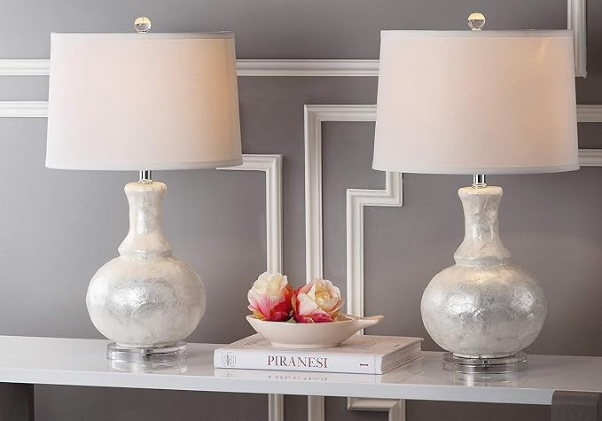 Safavieh Lighting Collection Shelley Gourd White 24.75-inch Table Lamp (Set of 2) | Amazon (US)