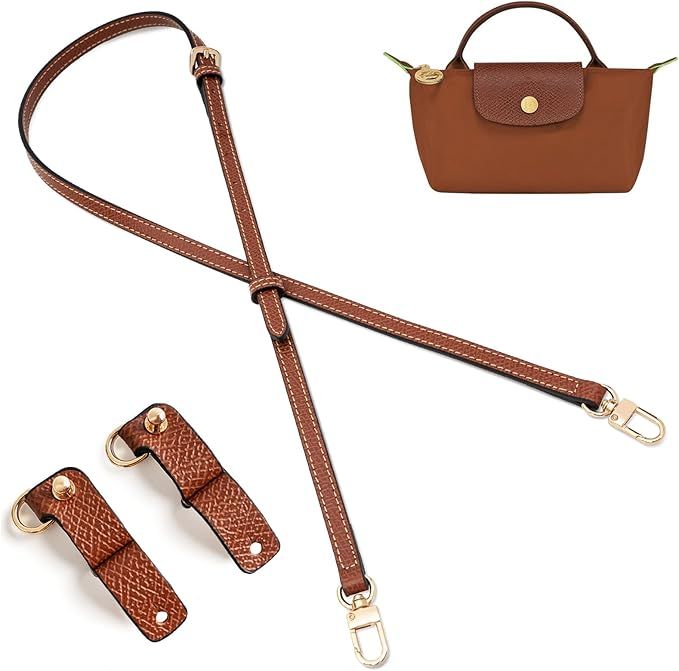 KOMHPS Purse Straps Replacement, Leather Handbag Crossbody Shoulder Strap Adjustable for Longcham... | Amazon (US)