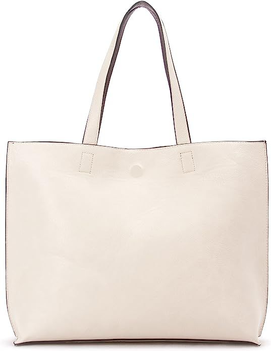Overbrooke Reversible Tote Bag - Vegan Leather Womens Shoulder Tote with Wristlet | Amazon (US)