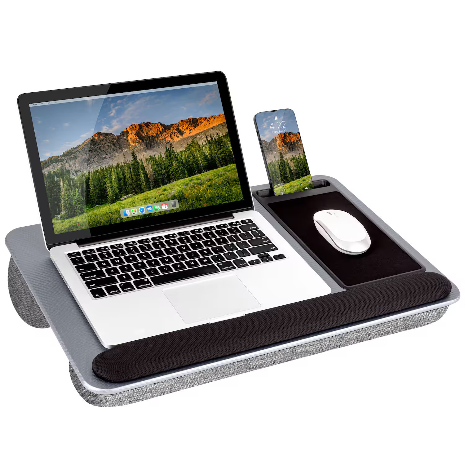 LapGear - Home Office Pro Lap Desk (Fits up to 15"" Laptop) - Silver Carbon | Best Buy U.S.