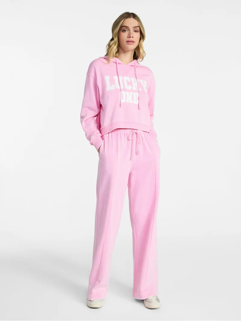 No Boundaries Mineral Wash Wide-Leg Sweatpants, 31'' Inseam, Women's XXS-XXL | Walmart (US)