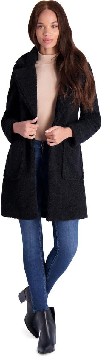 French Connection Women's Faux Shearling Teddy Lapel Midi Coat | Amazon (US)