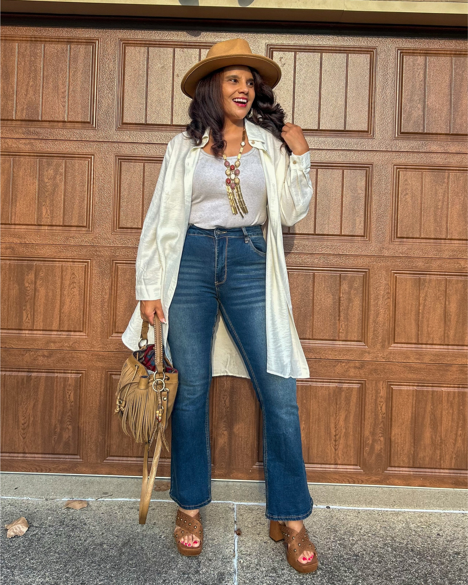 Well I think I may be a boho girl loving all these vibes for the fall. This top and jeans are size inclusive 10 to 30! Linking this entire look! #bohostyle #fallfashion #plussize #midsizefashion #over40fashion 

#LTKMidsize #LTKOver40 #LTKSaleAlert