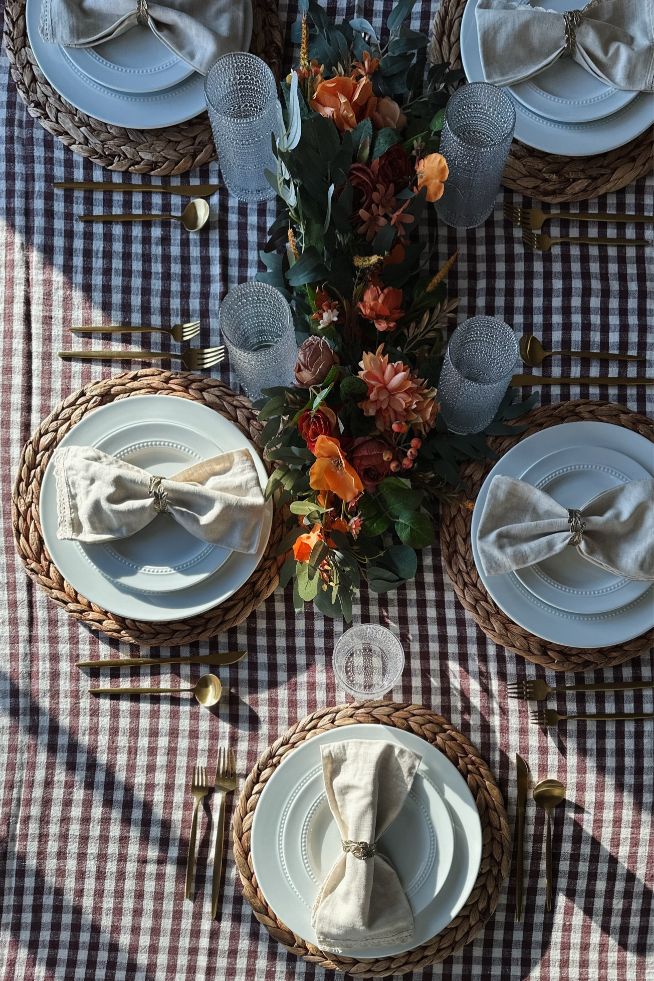 Thanksgiving tablescape

Gingham tablecloth, McGee & co, beaded white plates, brass silverware, hobnail glasses, target find, Amazon find, woven charger, fall florals, cloth napkins, brass napkin rings 

#LTKStyleTip #LTKHome #LTKHoliday