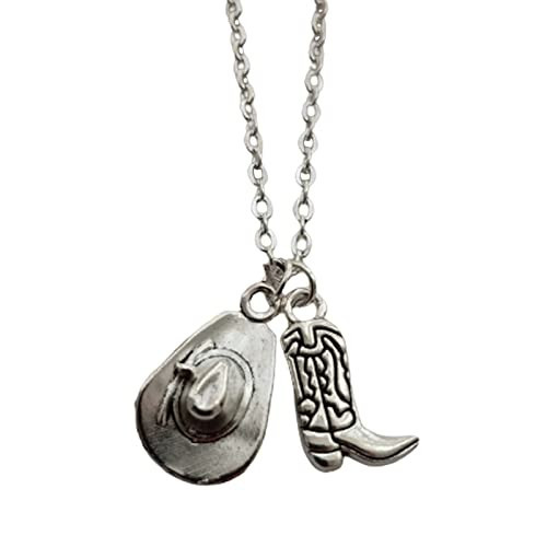 WYGUYO Cowboy Boot Necklace, Western Jewelry Charm, Cowboy Hat Pendant, Cool Man Woman Necklace | Amazon (US)