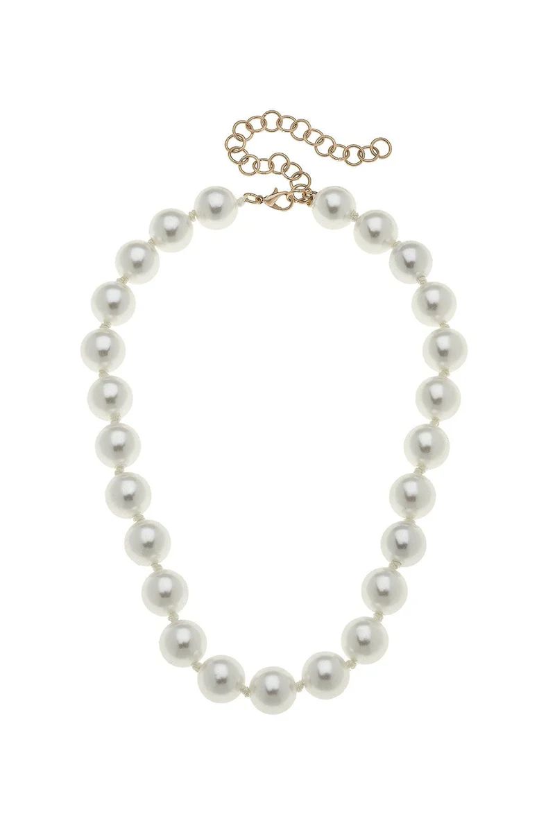 Eleanor Beaded Pearl Necklace in Ivory | CANVAS