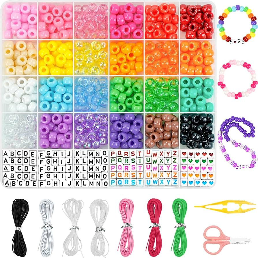 Dowsabel Bracelet Making Kit, Friendship Bracelet kit Kandi Pony Beads for Bracelet Making, Hair ... | Amazon (US)