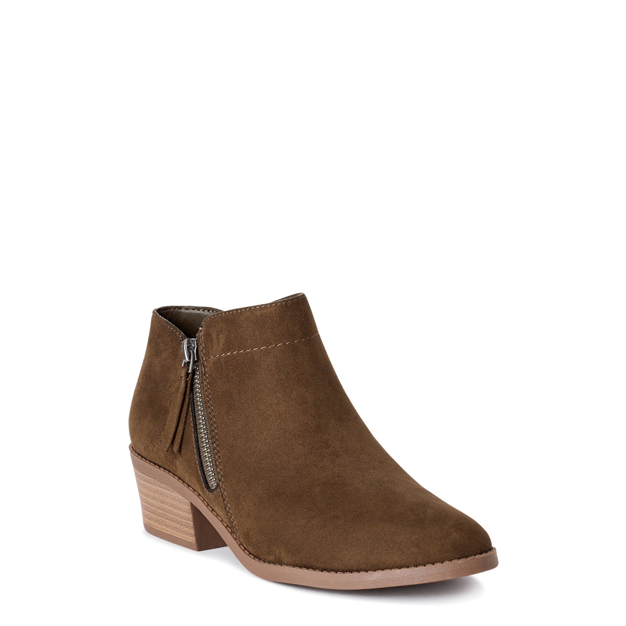 Time and Tru Zipper Bootie (Women's) (Wide Width Available) | Walmart (US)