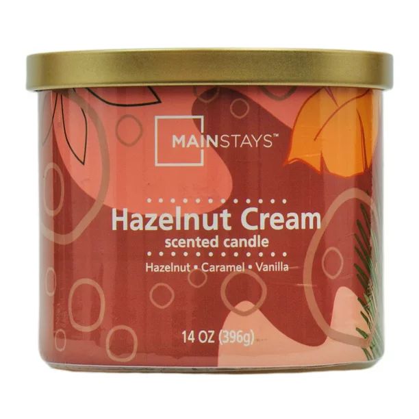 Mainstays Hazelnut Cream Scented Wrapped 3 Wick Candle, 14 Ounce | Walmart (US)