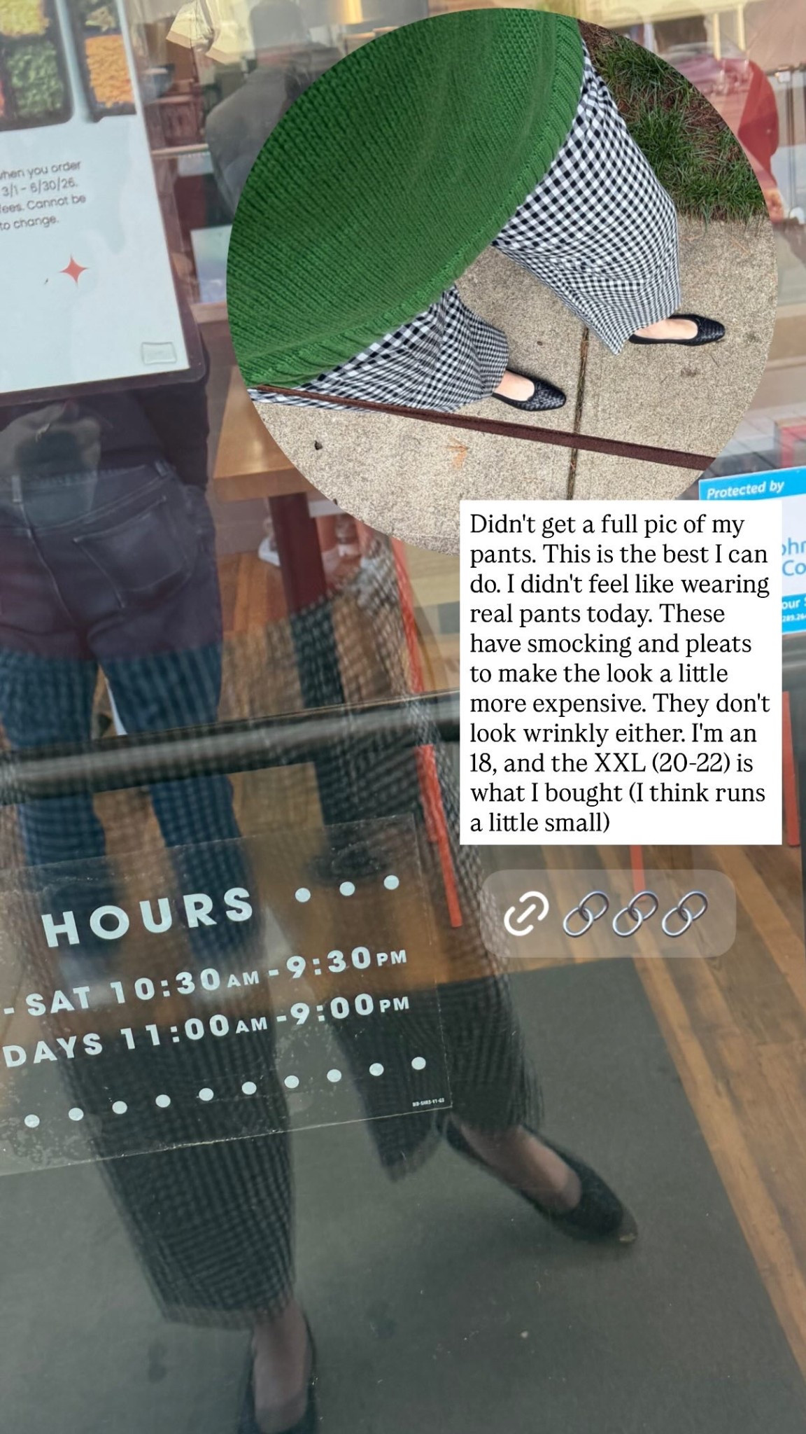 Didn't get a full pic of my pants. This is the best I can do. I didn't feel like wearing real pants today. These have smocking and pleats to make the look a little more expensive. They don't look wrinkly either. I'm an 18, and the XXL (20-22) is what I bought (I think runs a little small)

#LTKWorkwear #LTKPlusSize