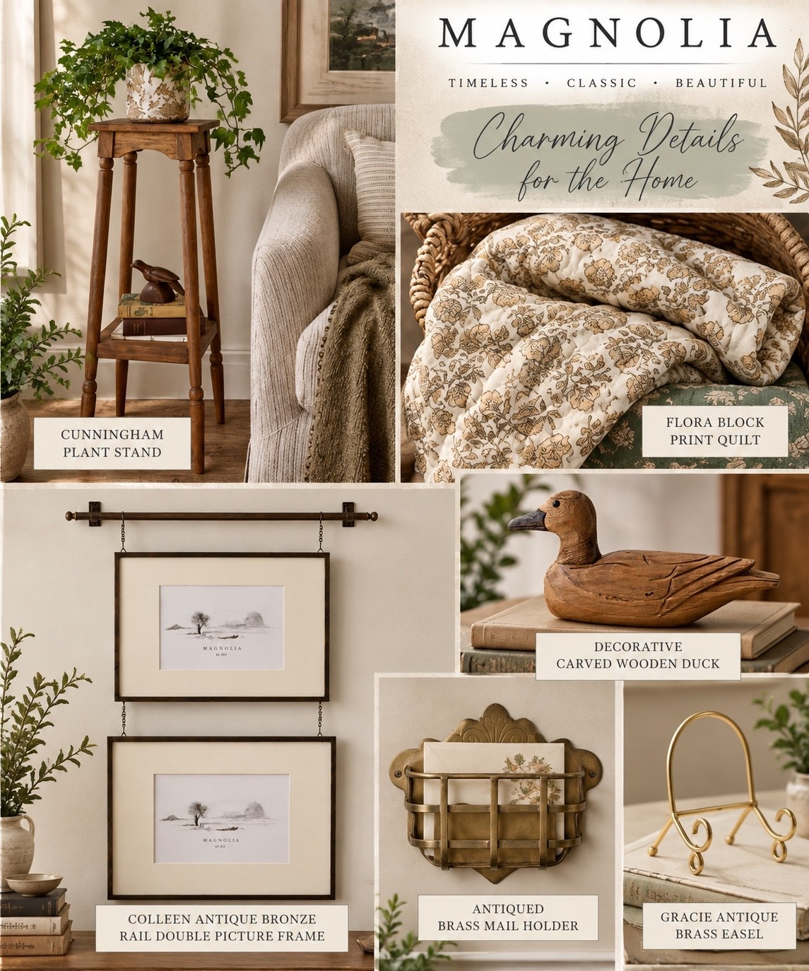 Magnolia always gets those timeless little details just right. 🤎

I pulled together a few beautiful Magnolia finds that add warmth, character and that collected-over-time feeling to a home. From the Flora block print quilt and Cunningham plant stand to antique-inspired brass accents and the sweetest carved wooden duck, these pieces are perfect for creating a cozy, elevated look.

I’ve linked all of these Magnolia favorites in my LTK. 🏡🤎

#MagnoliaHome #HomeDecor #ClassicHomeDecor #CozyHome #LTKHome

#LTKHome