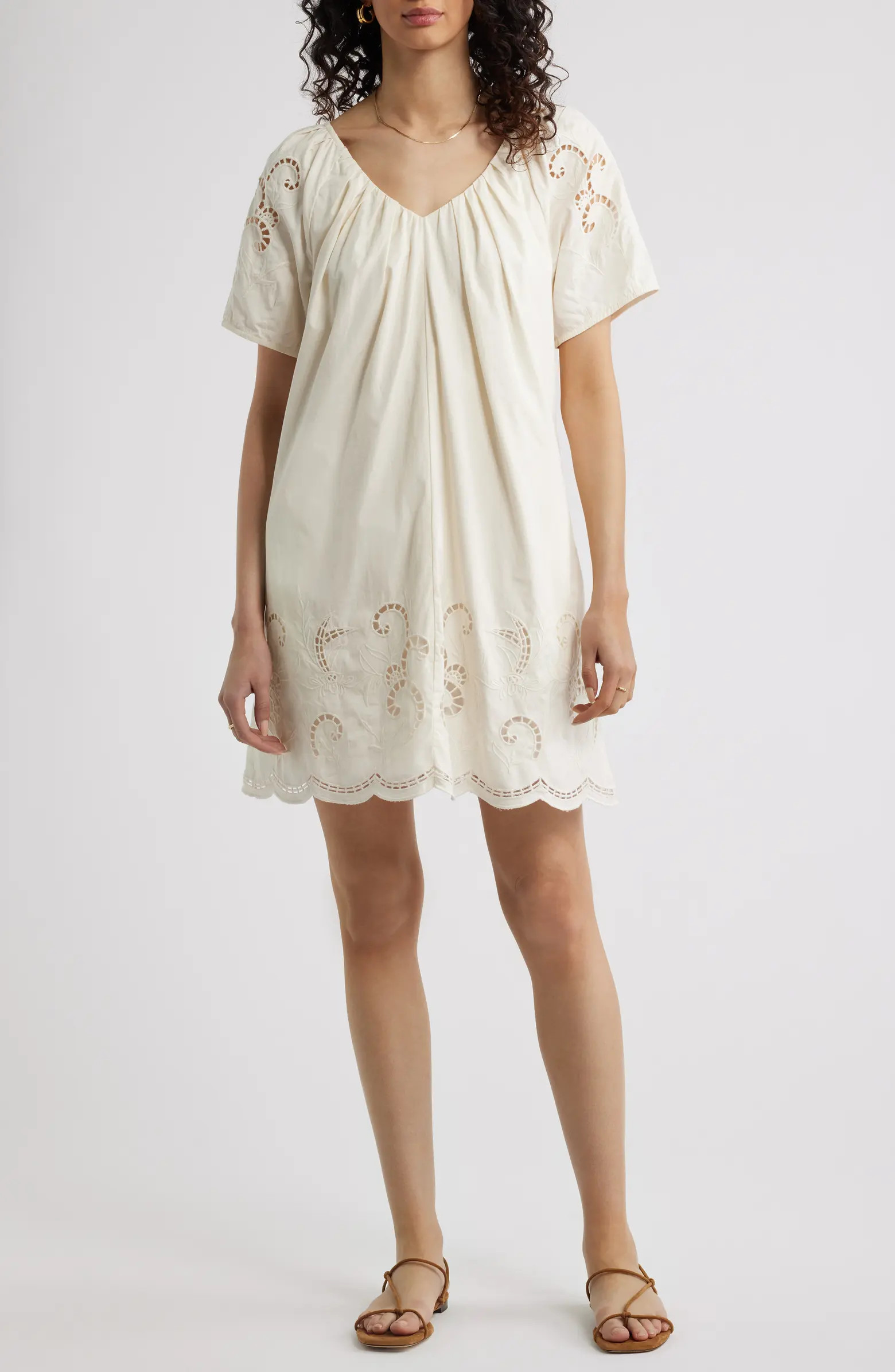 Nordstrom Schiffly Cutwork Embroidery Minidress | Nordstrom | Nordstrom