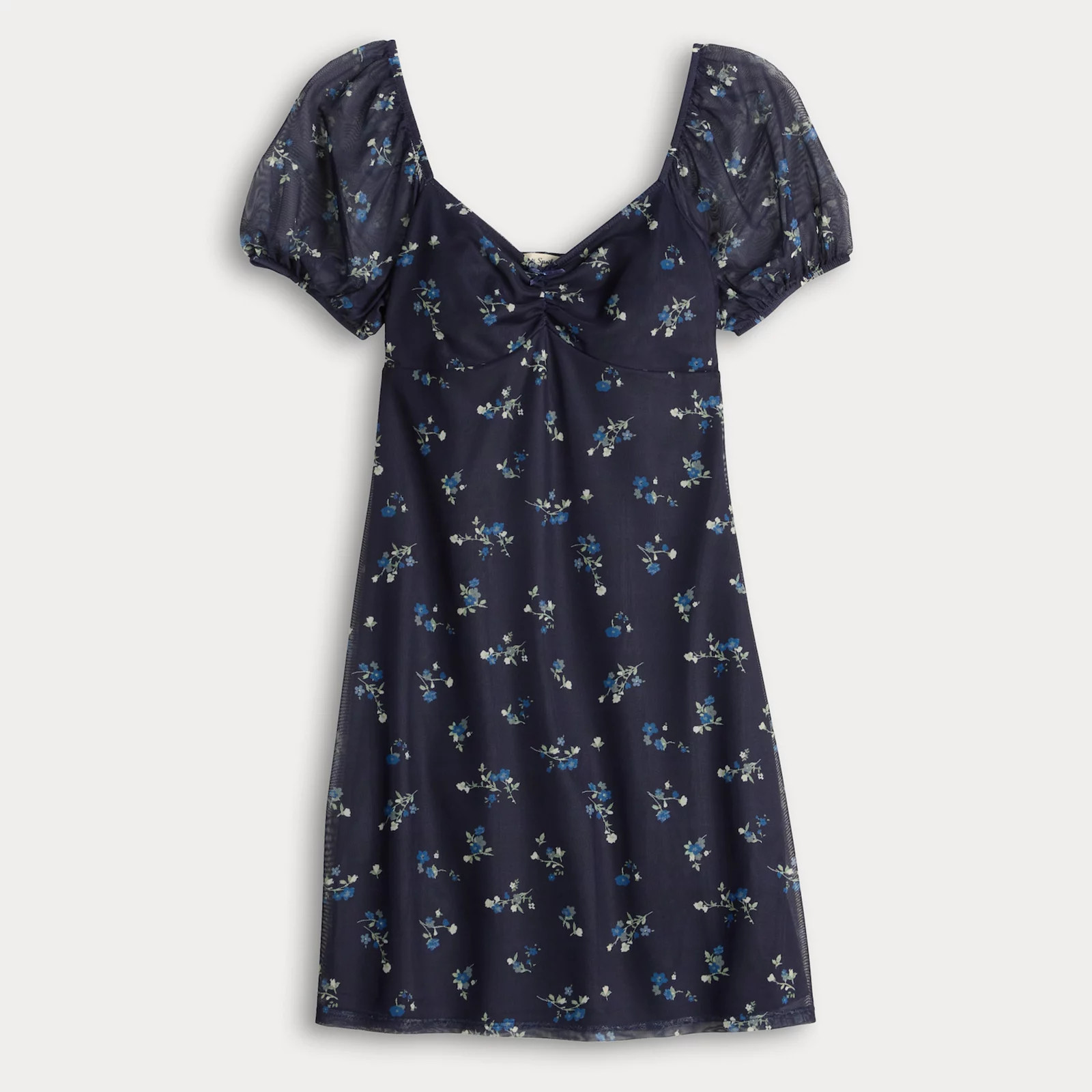 Juniors' Live To Be Spoiled Mesh Puff Sleeve Mini Dress | Kohl's