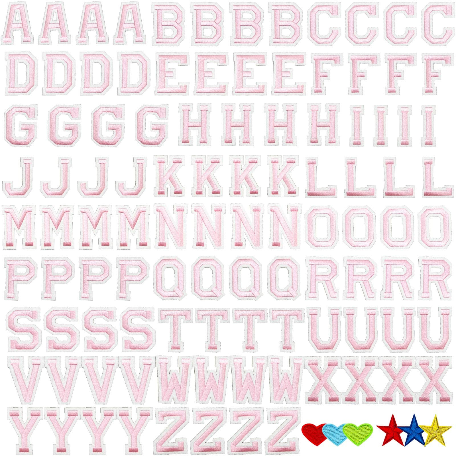 Jongdari Iron on Letters, 110 Pcs Alphabet Patches, Decorate Repair Letter Patches for Clothing S... | Amazon (US)