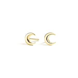18K Yellow Gold Moon Stud Earrings | Brilliant Earth