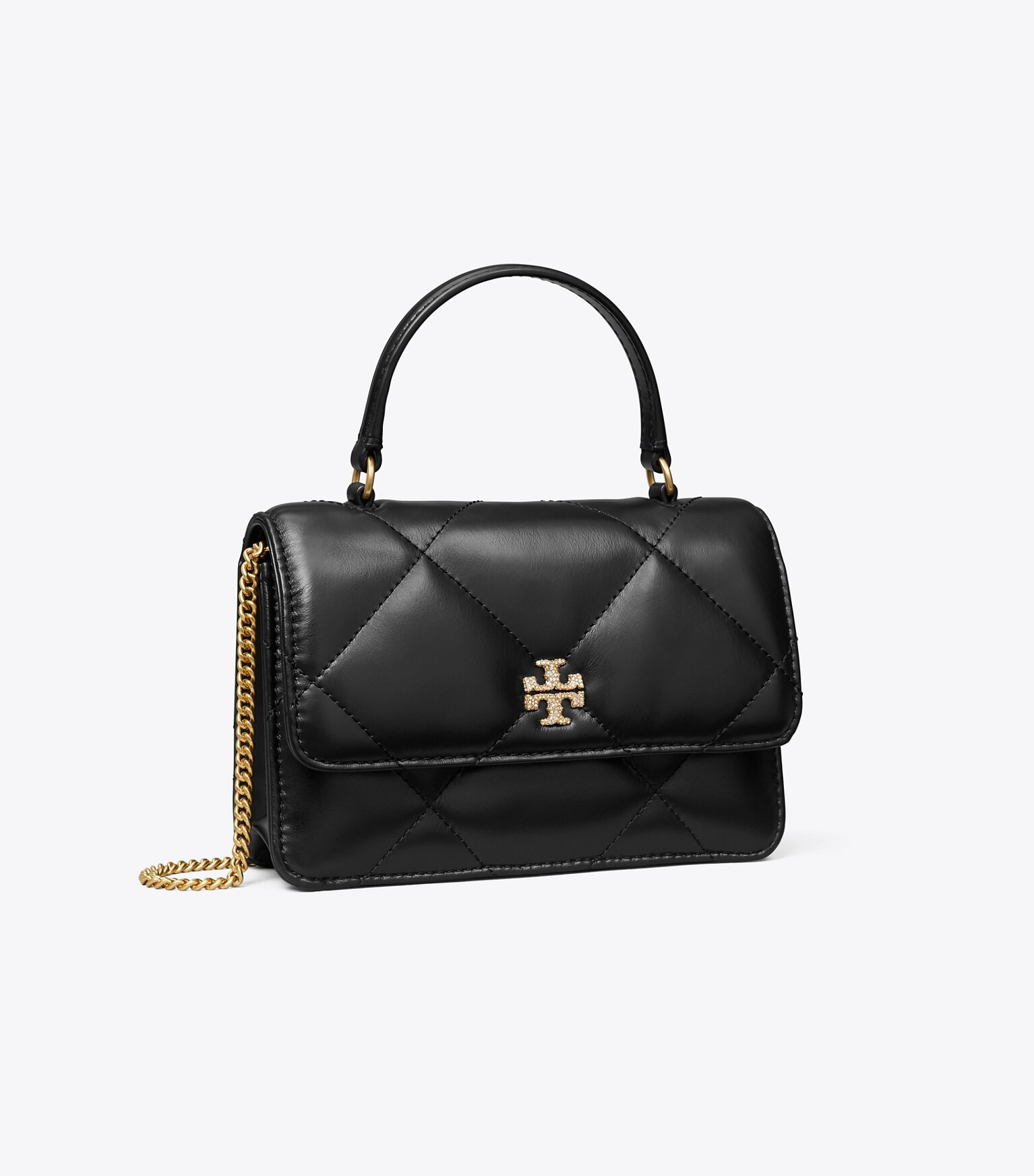 Mini Kira Diamond Quilt Pavé Logo Top-Handle Chain Wallet: Women's Designer Mini Bags | Tory Bur... | Tory Burch (US)