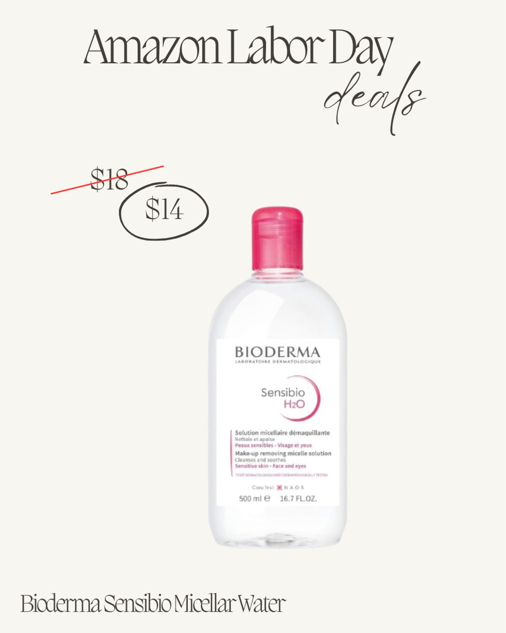 Bioderma micellar water on sale on Amazon today! The best makeup remover.

#amazonsale #labordaysale #labordaydeals #amazondeals #makeupremover #salealert 

#LTKSaleAlert #LTKFindsUnder50 #LTKBeauty