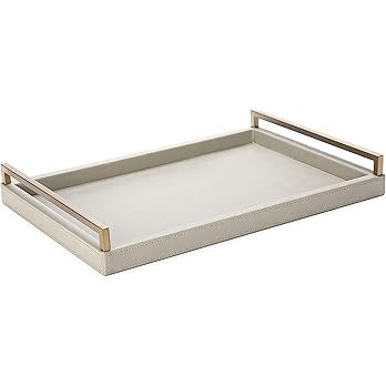 WV Grey Decorative Tray Faux Calfskin Finish for Ottoman, Coffee Table, Dinning Table with Champa... | Amazon (US)