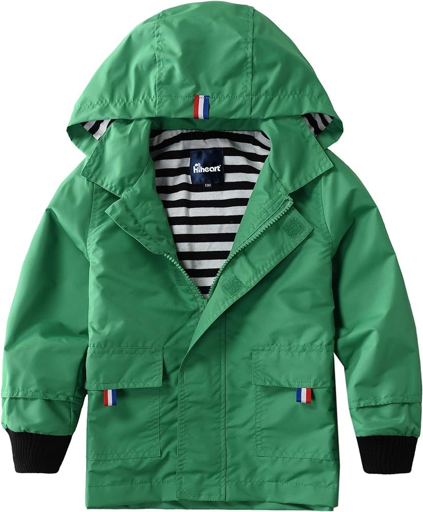 Hiheart Boys Girls Waterproof Hooded Jackets Cotton Lined Rain Jackets | Amazon (US)