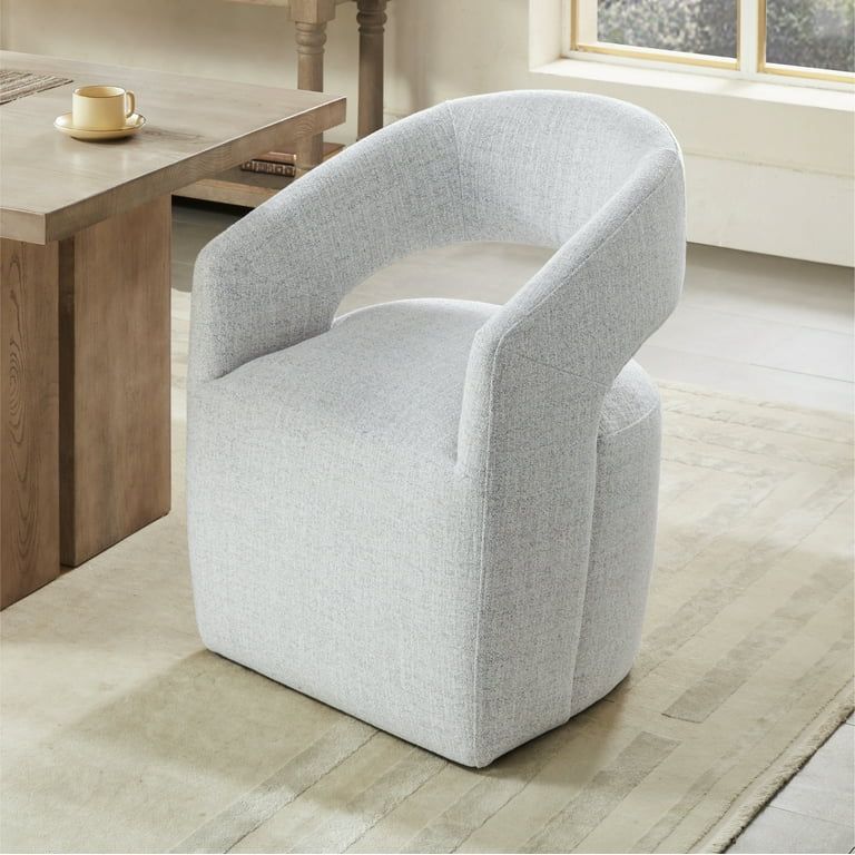 CHITA Modern Dining Chair with Caster Wheels & Open Back, Upholstered Dining Room Chairs, Fabric ... | Walmart (US)