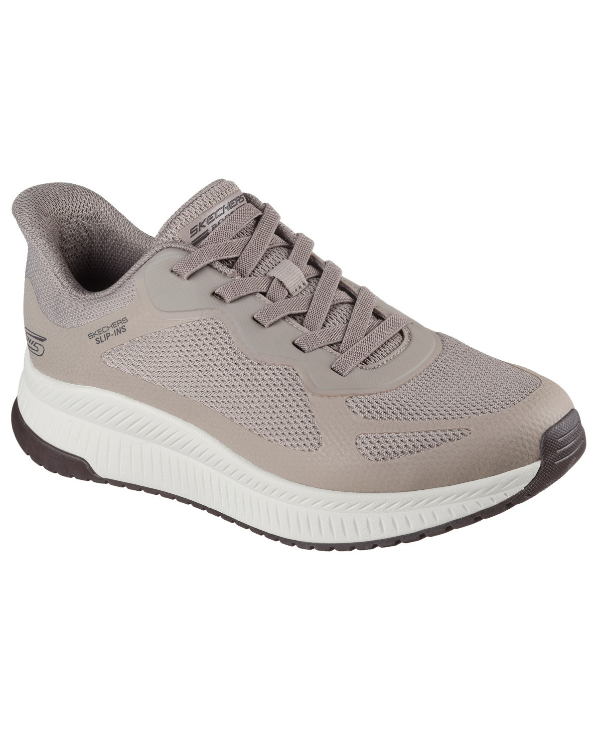 Skechers Men's Slip-ins: Bobs Sport Squad Chaos 4 Casual Sneakers from Finish Line - Dark Taupe, White | Macy's
