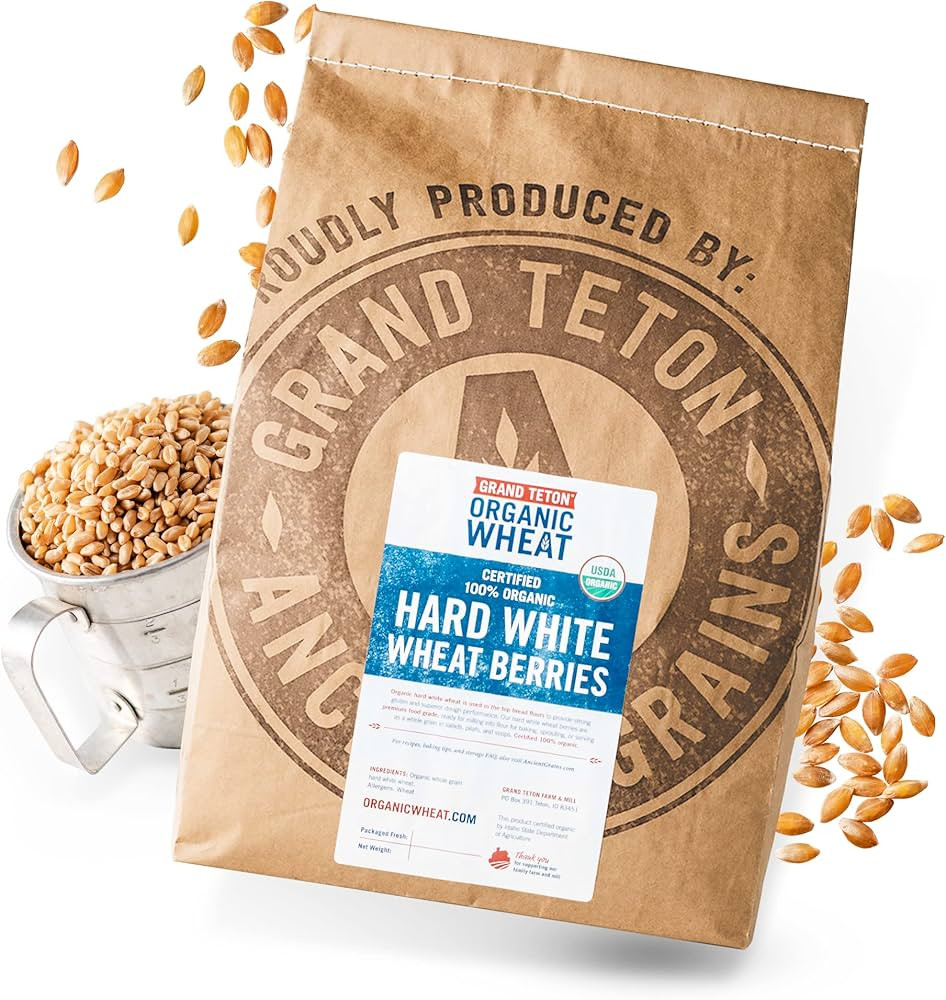 Grand Teton - 100% Organic Hard White Wheat Berries, US-Grown Wheat Berries Bulk, Packed with Fib... | Amazon (US)