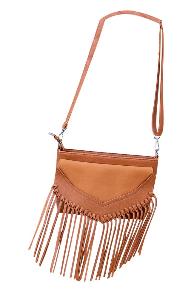Dancing Down Broadway Brown Fringe Crossbody Purse | Pink Lily