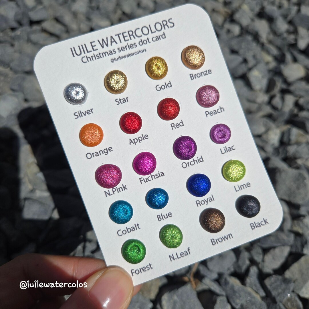 Christmas Dot Card Tester Sampler Watercolor Shimmer Glittery Paints - Etsy | Etsy (US)