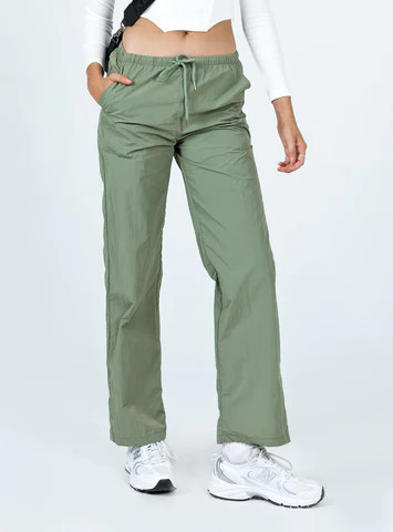 Darlington Parachute Pants Khaki | Princess Polly AU