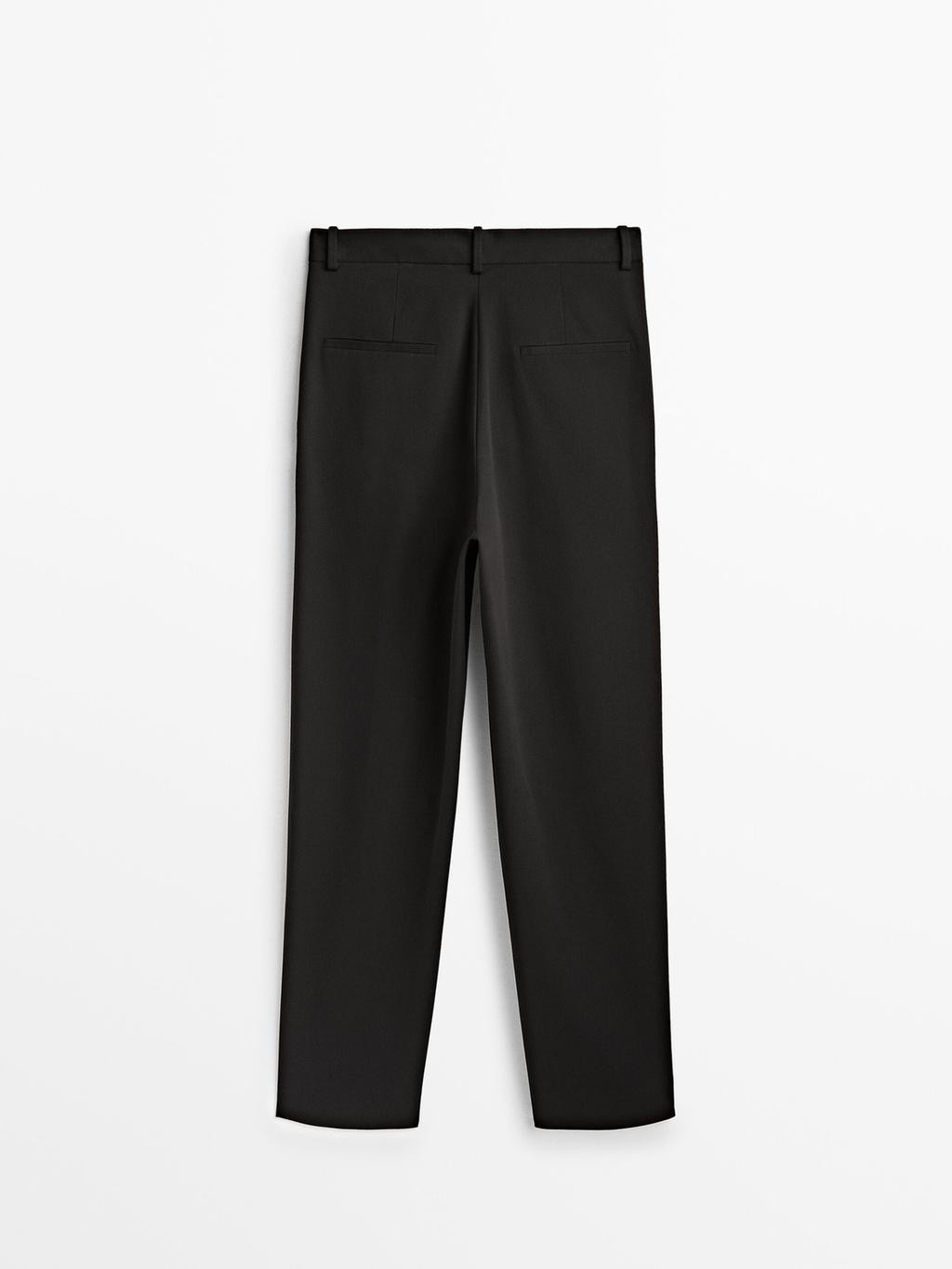 Cotton blend darted trousers | Massimo Dutti US