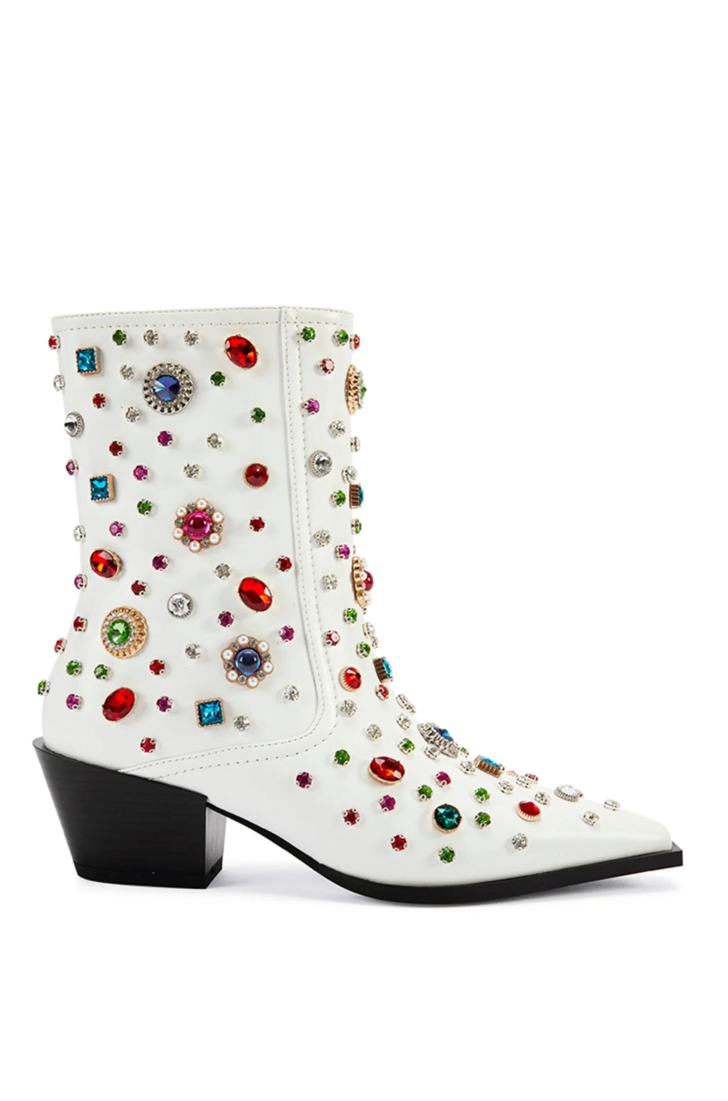 SPRINKLES-WHITE WESTERN BOOTIE | Azalea Wang