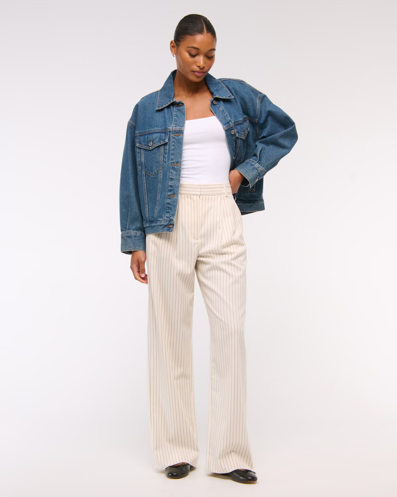 Women's The A&F Mila Denim Midi Dress | Women's Clearance | Abercrombie.com | Abercrombie & Fitch (US)