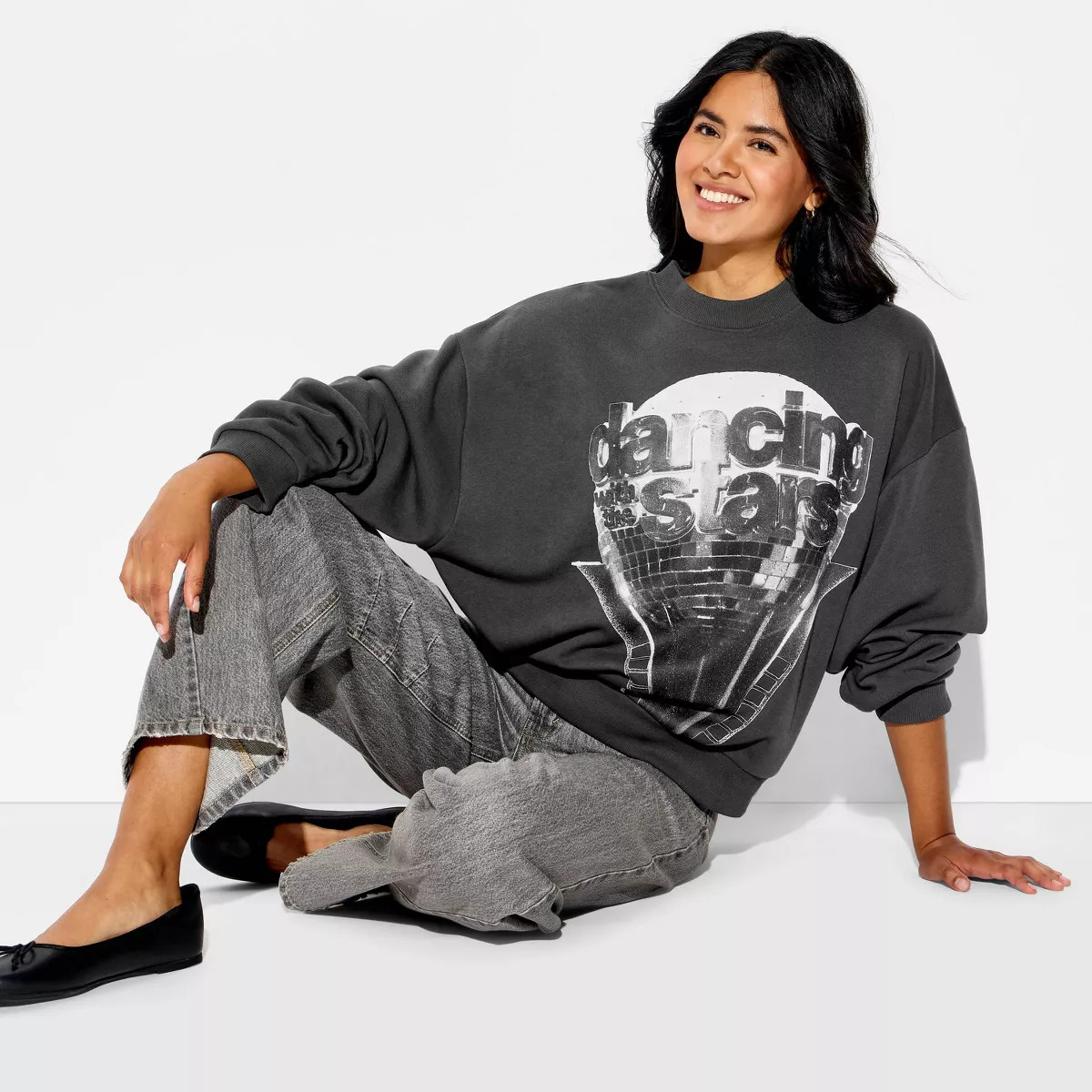 Women's DWTS Fleece Graphic Pullover Sweatshirt - Black XXS | Target