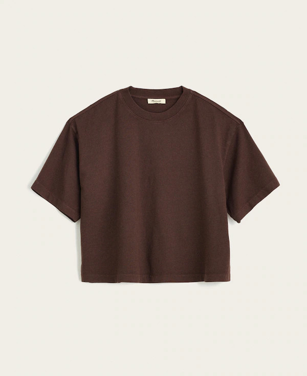 The Boxy Crop Tee in Allday Jersey | Madewell
