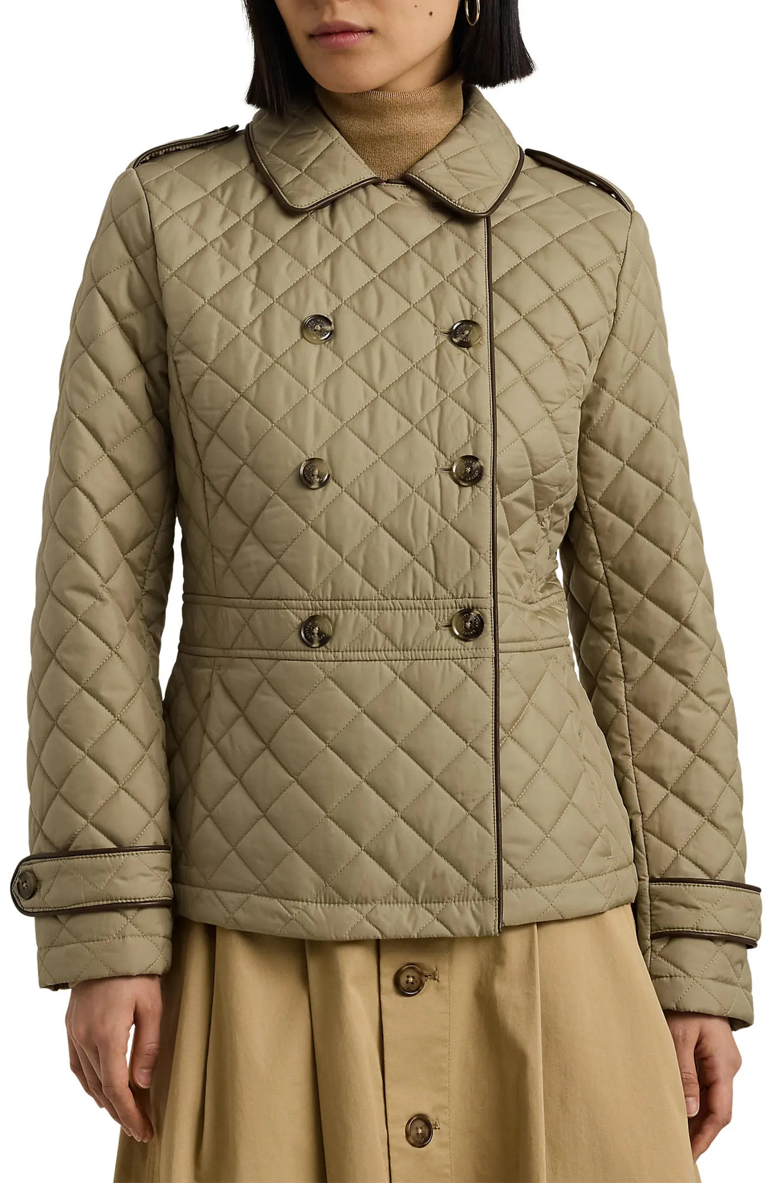 Lauren Ralph Lauren Double Breasted Quilted Jacket | Nordstrom | Nordstrom