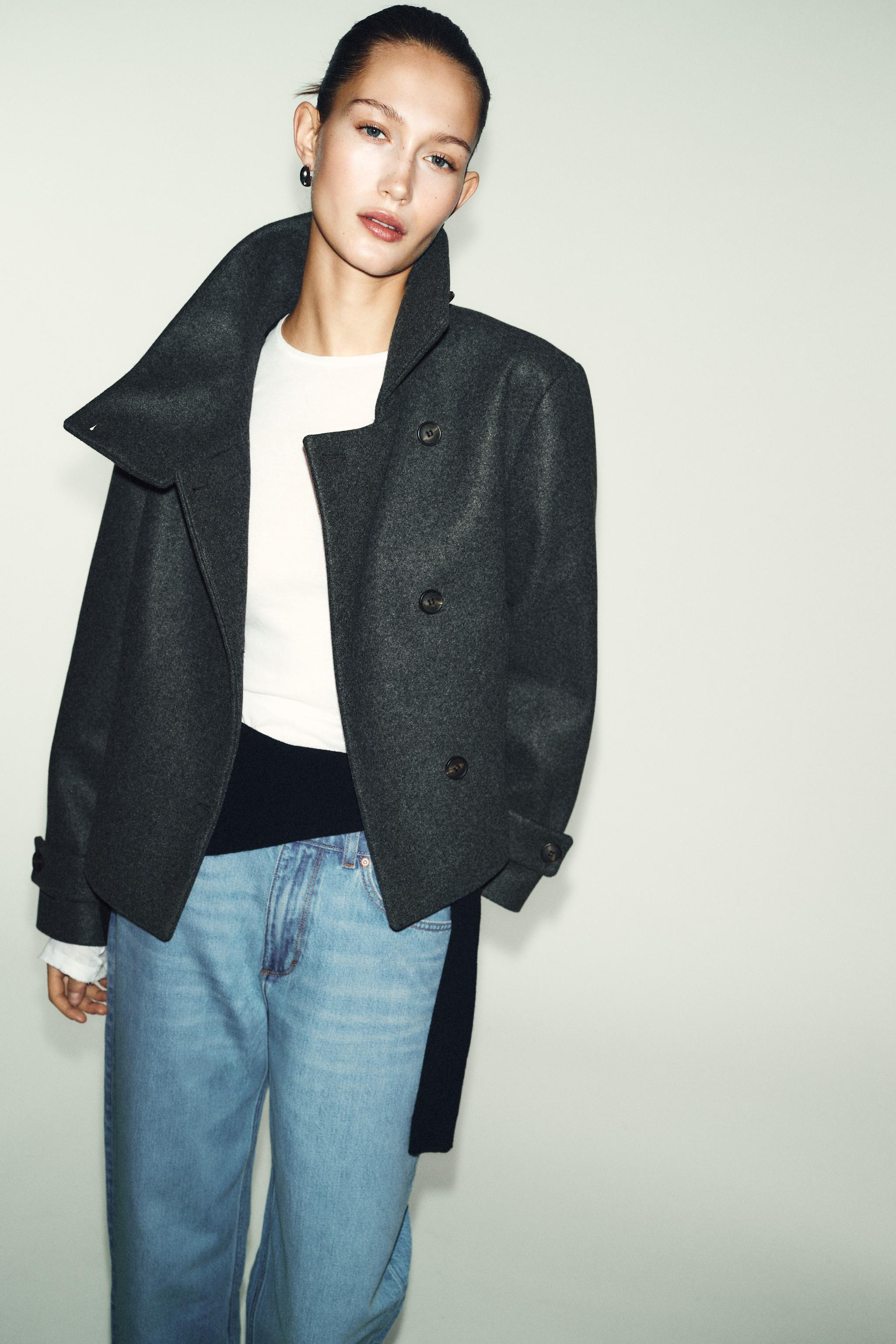 SHORT HIGH NECK COAT | Zara US