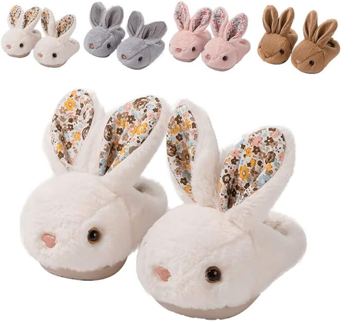 Fadezar Toddler Slippers Girl Boy House Slipper Kids Rabbit Winter Slipper Warm Bunny Slippers So... | Amazon (US)