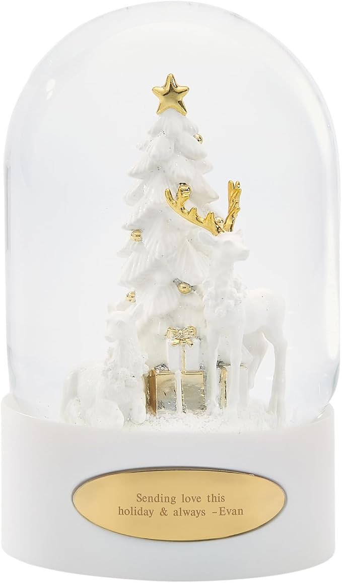 THINGS REMEMBERED Engraved White Gold Deer Snow Globe (Free Customization) | Amazon (US)